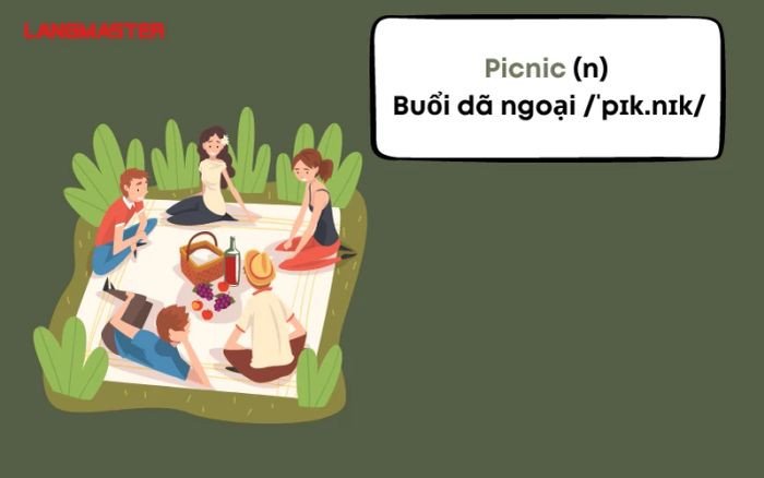 Gia đình tận hưởng buổi dã ngoại ấm cúng trên thảm cỏ xanh mướt vào ngày mùa xuân đẹp trời