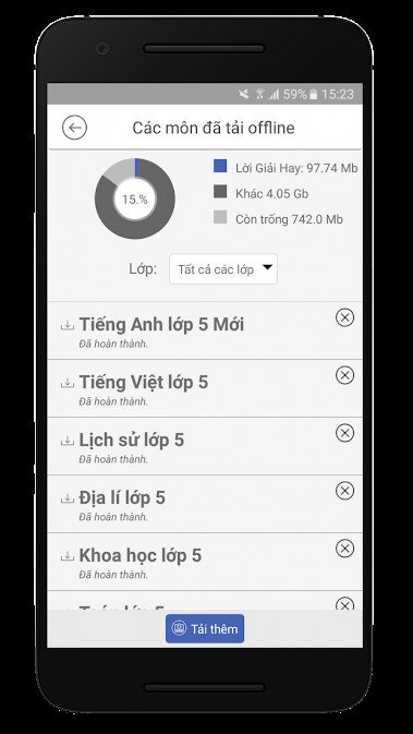 Giao diện của ứng dụng Lời Giải Hay, hỗ trợ tìm kiếm và lưu trữ các bài giải tiếng Anh.