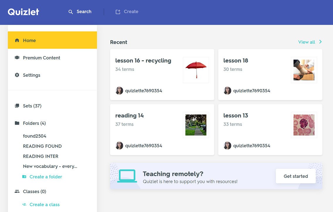 Giao diện đặt tên và mô tả bộ từ vựng trên Quizlet