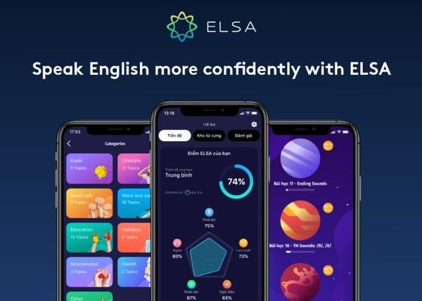 Giao diện ứng dụng Elsa Speak với tính năng luyện phát âm tiếng Anh cho người học
