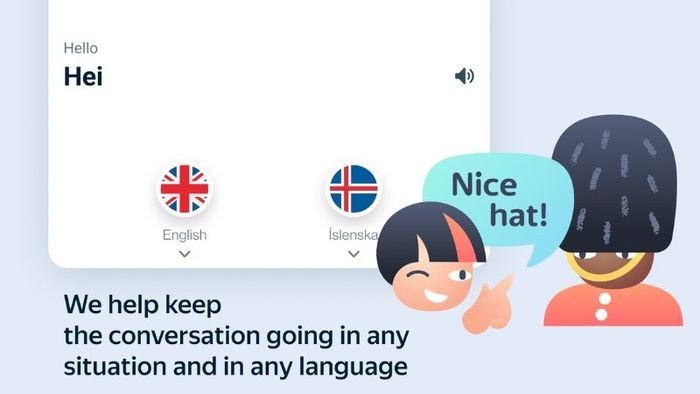 Giao diện Yandex Translate trên thiết bị di động, nổi bật tính năng dịch qua camera