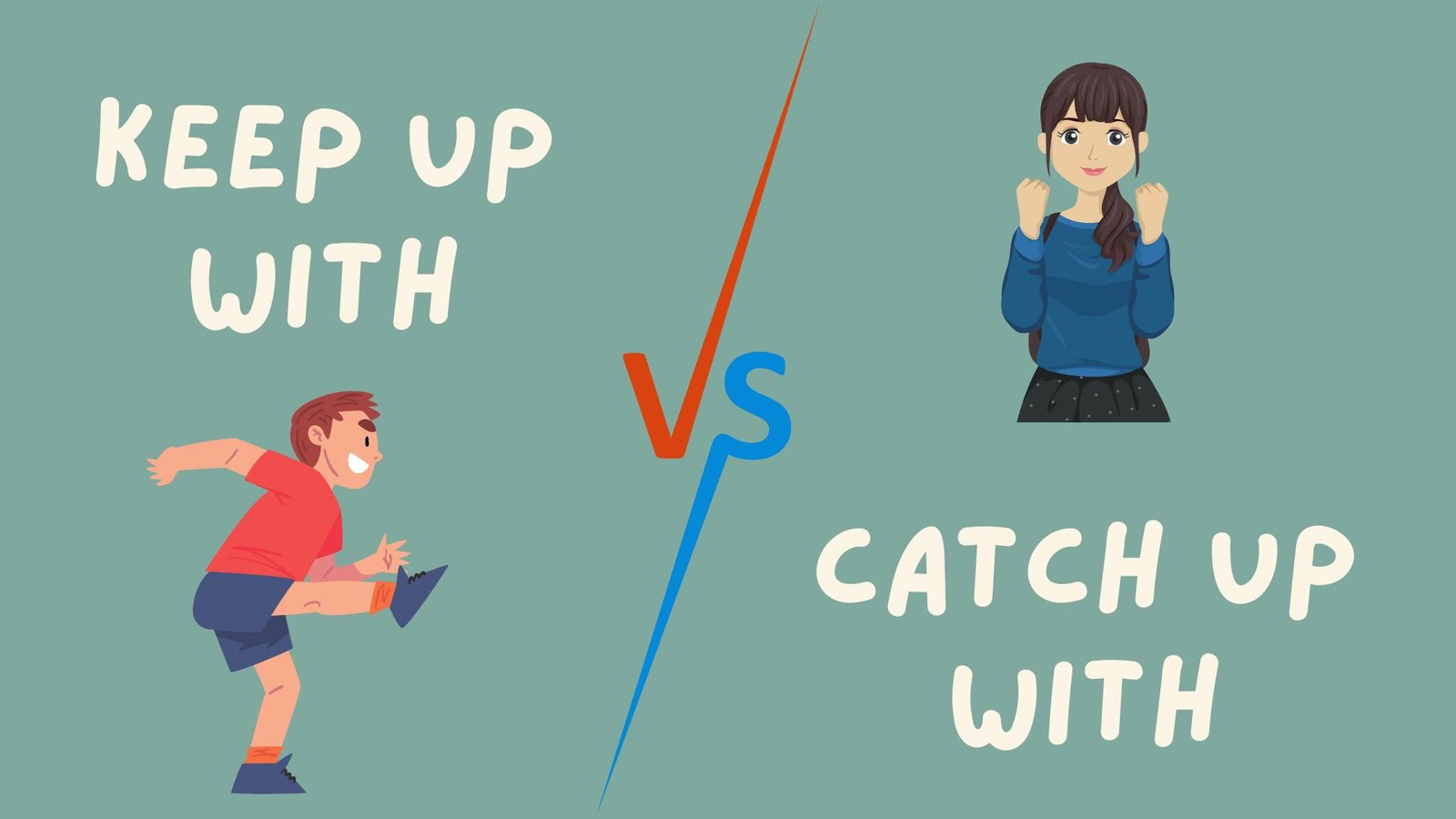 Hình ảnh hai người chạy bộ biểu thị sự khác biệt giữa keep up with và catch up with trong tiếng Anh