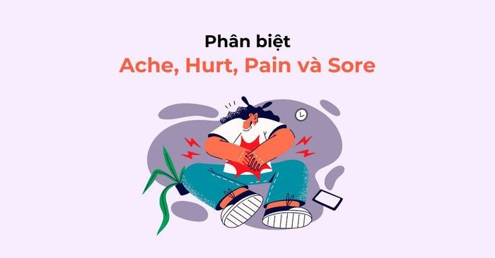 Hình ảnh minh họa phân biệt Ache, Hurt, Pain và Sore trong tiếng Anh