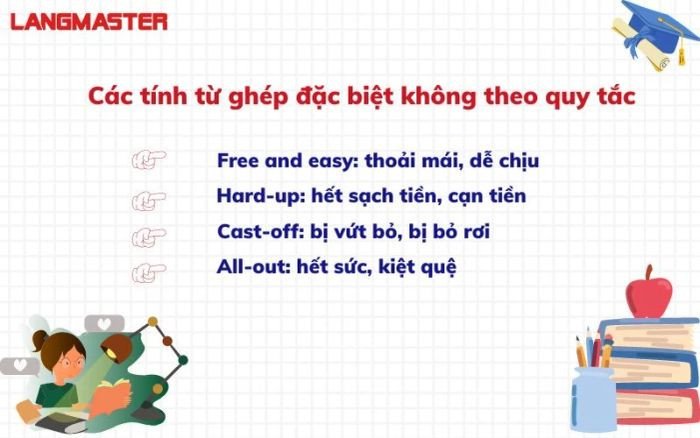 Hình ảnh mô tả các tính từ ghép tiếng Anh đặc biệt không theo quy tắc ngữ pháp thông thường