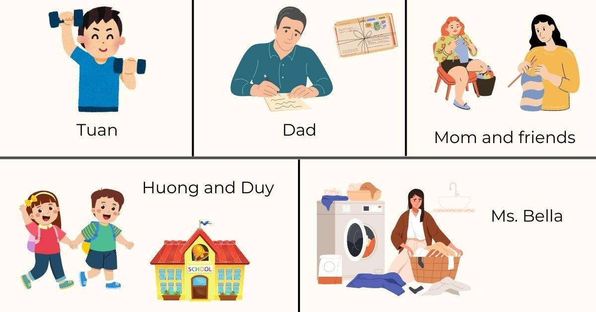 Học sinh làm bài tập chia động từ tiếng Anh lớp 8