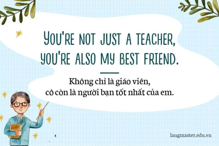 Học sinh nắm tay và tặng hoa cô giáo