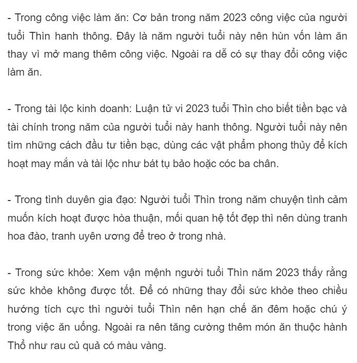 Hướng dẫn chi tiết cách hóa giải vận hạn và thu hút tài lộc cho tuổi Thìn năm 2023