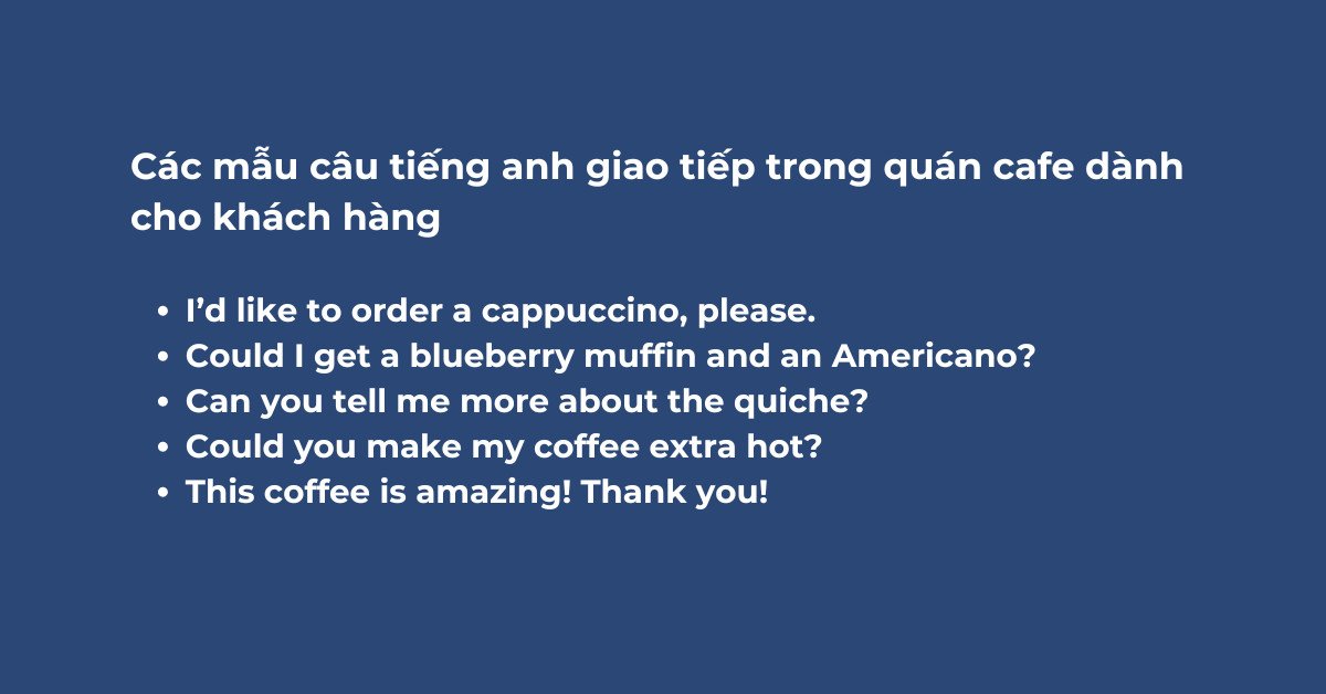 Khách hàng và nhân viên giao tiếp tiếng Anh trong quán cafe