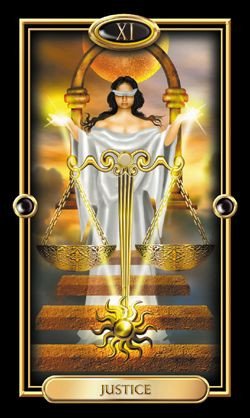 Lá bài Justice trong bói bài Tarot thể hiện sự công bằng và sự thật trong chuyện tình cảm