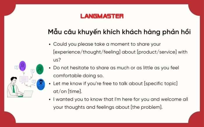 Mẫu câu khuyến khích khách hàng cung cấp phản hồi hiệu quả