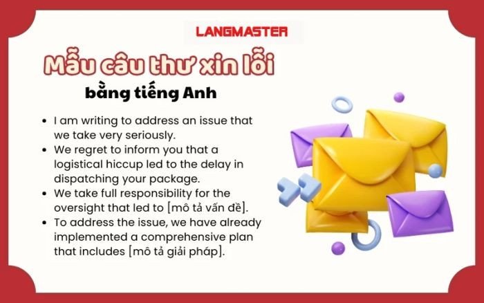 Mẫu câu tiếng Anh viết thư xin lỗi