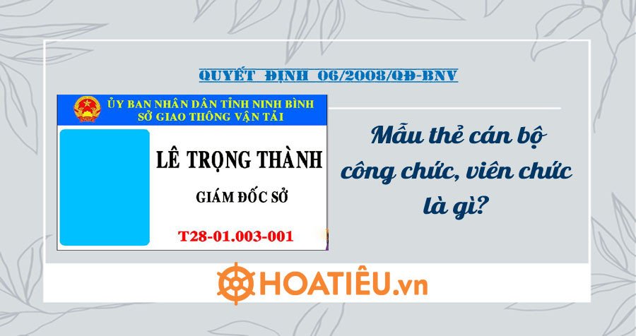 Mẫu thẻ công chức viên chức tiêu chuẩn, hiển thị thông tin nhận diện cơ bản và Quốc huy