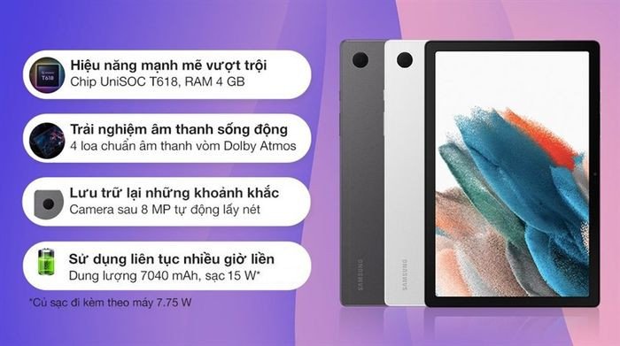 Máy tính bảng Samsung Galaxy Tab A8 2022 hiệu năng ổn định cho các ứng dụng giáo dục