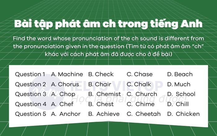 Mẹo luyện tập phát âm ch tiếng Anh hiệu quả