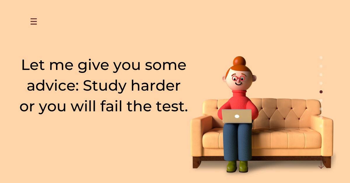 Minh họa ví dụ về cách dùng đúng của danh từ "advice" trong câu, nhấn mạnh đây là danh từ không đếm được.