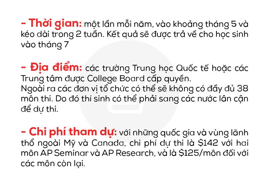 Mô tả tổng quan về chương trình Advanced Placement (AP) và các thông tin cần biết.