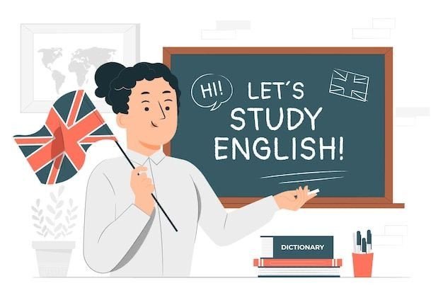 Một người phụ nữ tương tác với bài học tiếng Anh trên màn hình, tượng trưng cho việc học ngữ pháp và phát âm từ kênh Let's Talk