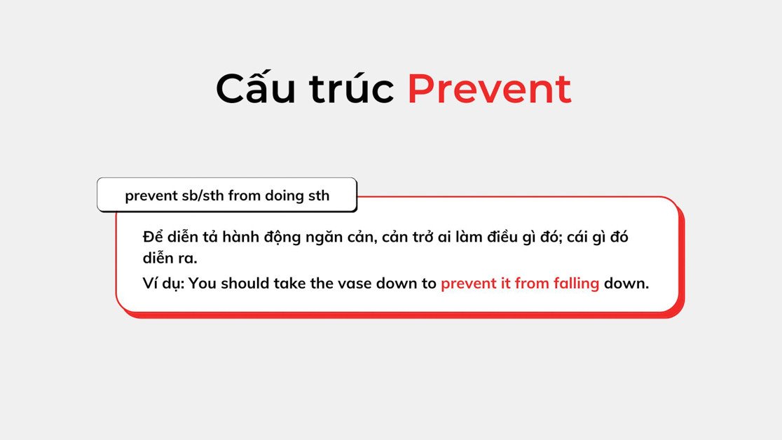Người phụ nữ dùng tay ngăn chai lọ đổ, minh họa cấu trúc prevent somebody from doing something