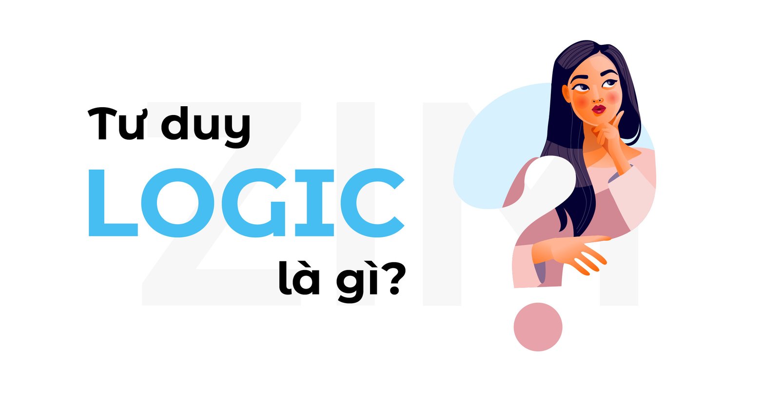 Nhiều người đang suy nghĩ với bong bóng ý tưởng thể hiện quá trình tư duy logic