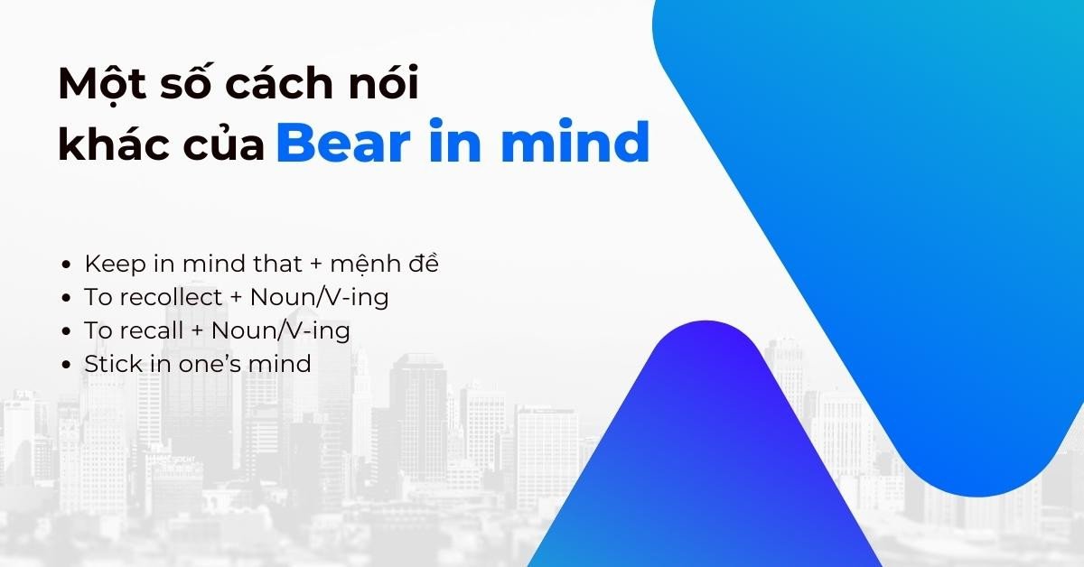 Những cụm từ đồng nghĩa và cách diễn đạt khác của Bear in mind