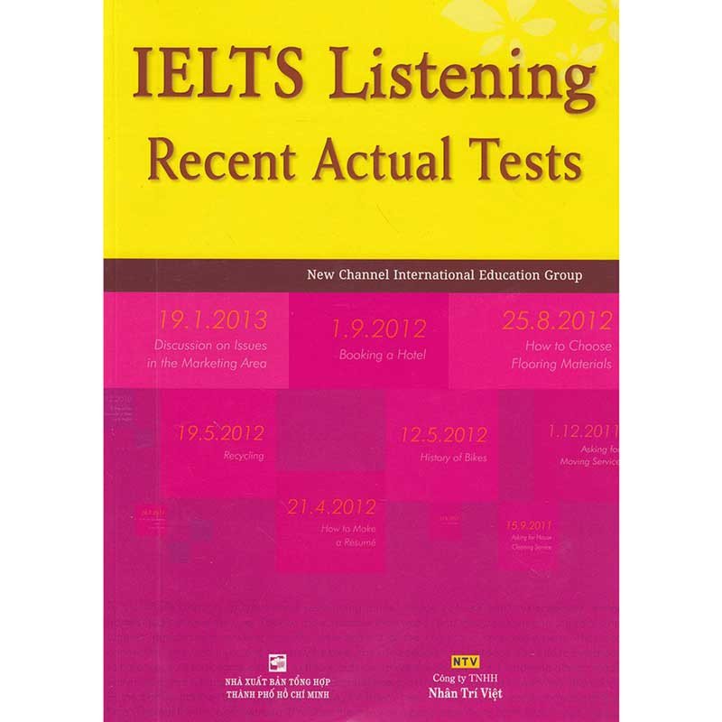 Sách IELTS Recent Actual Listening cung cấp đề thi thực tế để luyện nghe