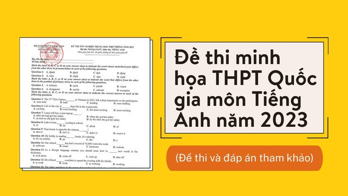 Sơ đồ cấu trúc tổng quan đề thi tiếng Anh THPT Quốc gia 2023