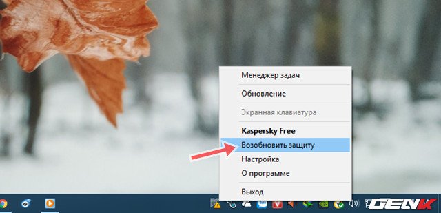 Thoát Kaspersky từ khay hệ thống