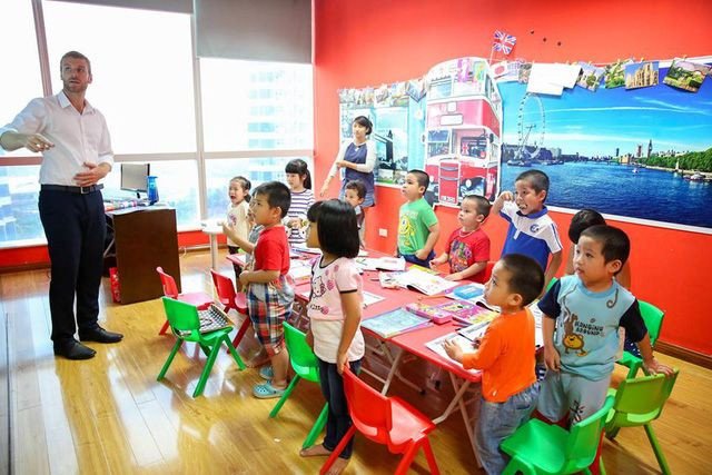 Trẻ em chơi trò vẽ tiếp sức với từ vựng tiếng Anh