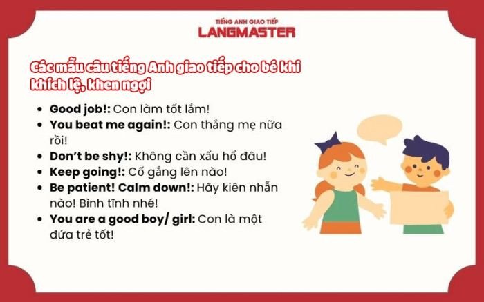 Trẻ em được khen ngợi và khích lệ tiếng Anh