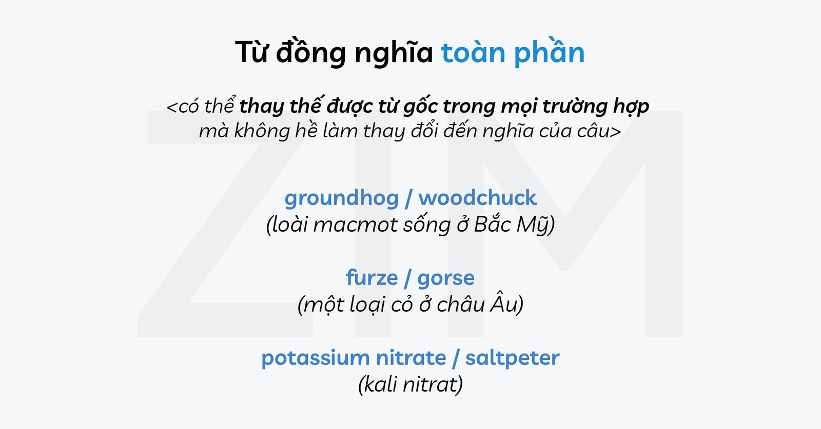 Từ đồng nghĩa toàn phần trong tiếng Anh