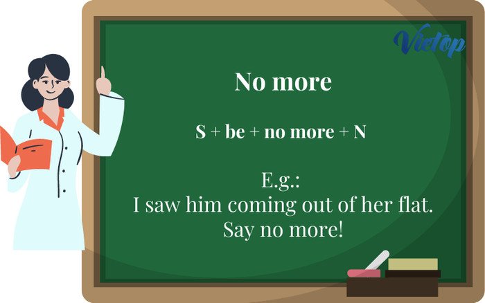 Ví dụ minh họa cấu trúc No more trong câu tiếng Anh