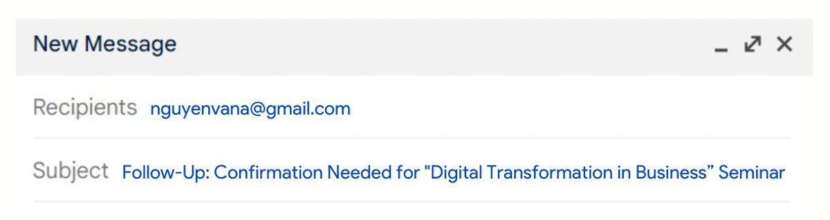 Ví dụ tiêu đề email nhắc nhở phản hồi bằng tiếng Anh