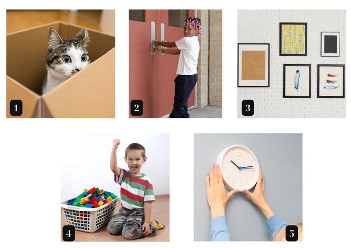 Vị trí các vật dụng với giới từ in, on, at