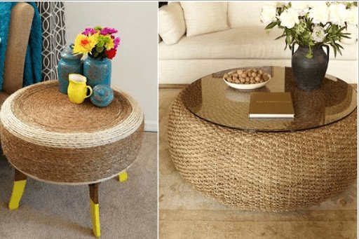 Bàn học độc đáo được tạo nên từ lốp xe cũ, minh chứng cho khả năng tái chế đồ vật sáng tạo