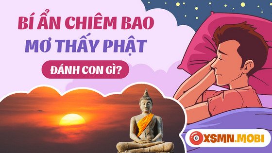 Bức tranh phong cảnh có tượng Phật uy nghiêm, gợi nhắc về con số may mắn khi nằm mơ thấy Phật
