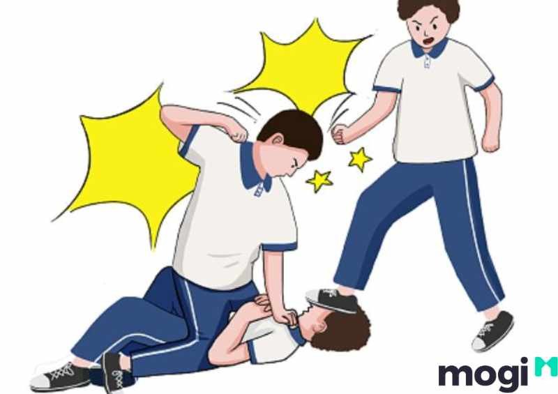 Cặp đôi đang an ủi nhau, biểu thị giấc mơ người yêu bị đánh mang điềm lành thăng tiến