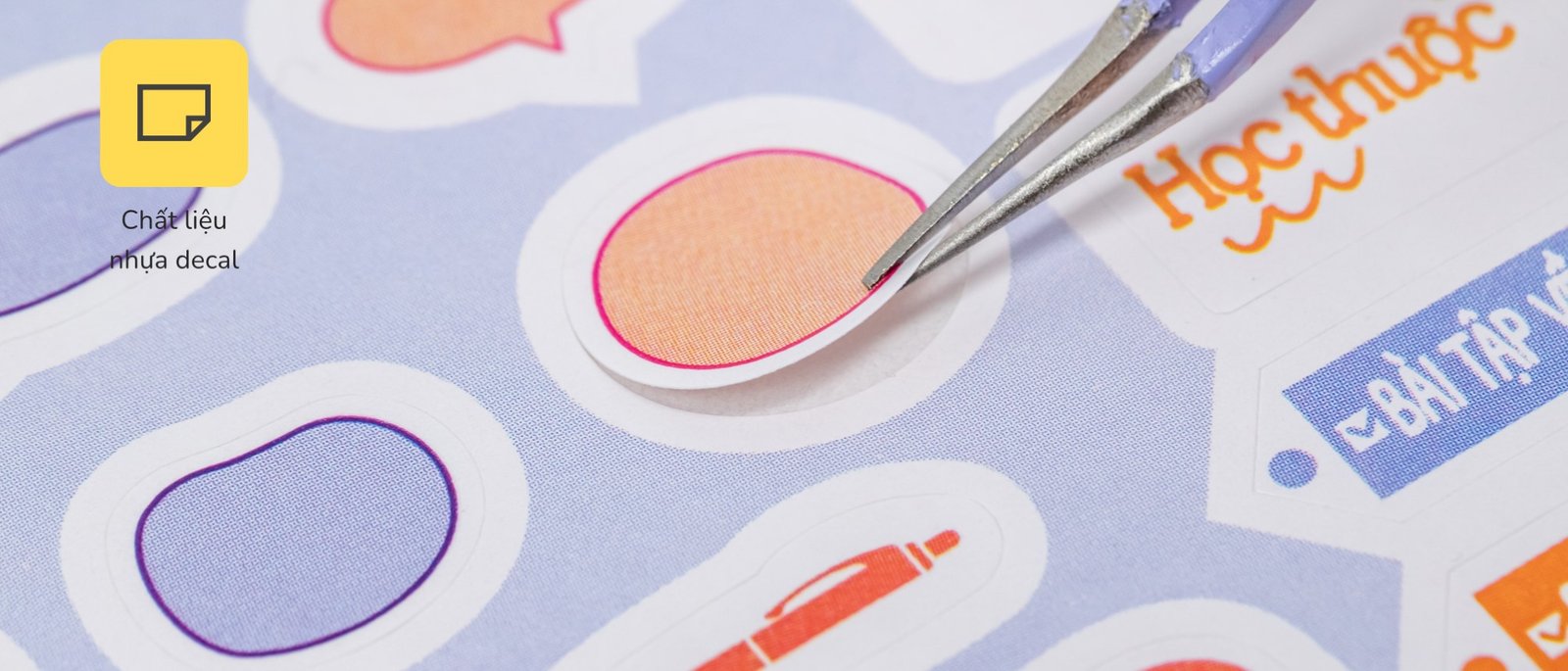 Chất liệu decal bền bỉ của sticker học tập dễ dàng dán và bóc tách