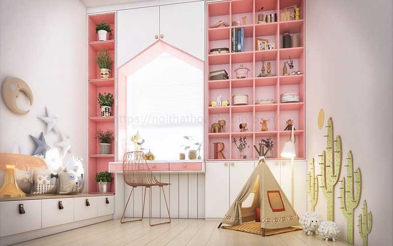 Chậu cây xanh nhỏ giúp không gian thêm tươi mới