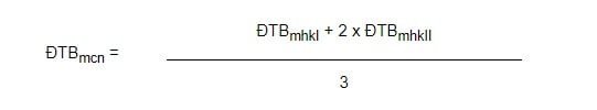 Công thức xác định điểm trung bình môn cả năm học cho các mẫu báo cáo