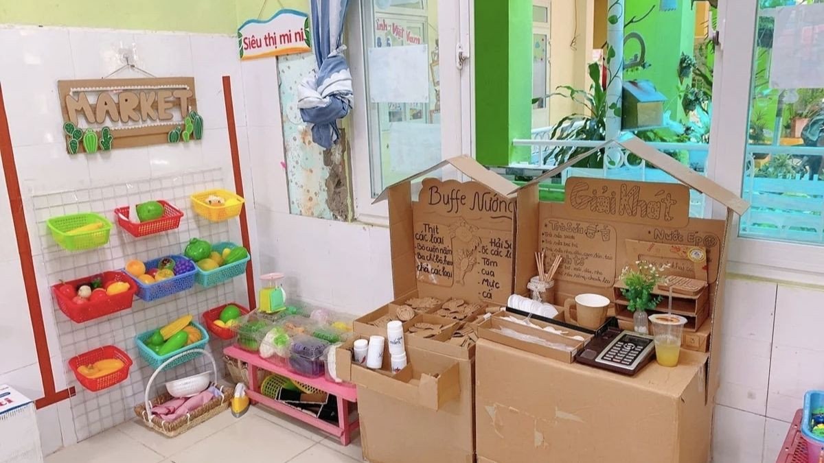 Góc chơi siêu thị tí hon giúp bé phát triển kỹ năng xã hội