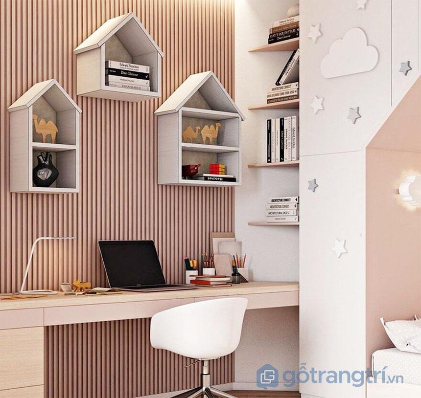 Góc học tập được sắp xếp gọn gàng, rèn luyện kỹ năng tổ chức cho trẻ