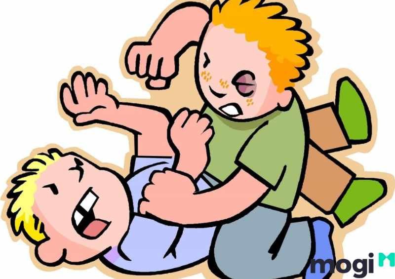Hai anh em đang vật lộn, tượng trưng cho giấc mơ anh chị em tương tàn mang ý nghĩa tích cực