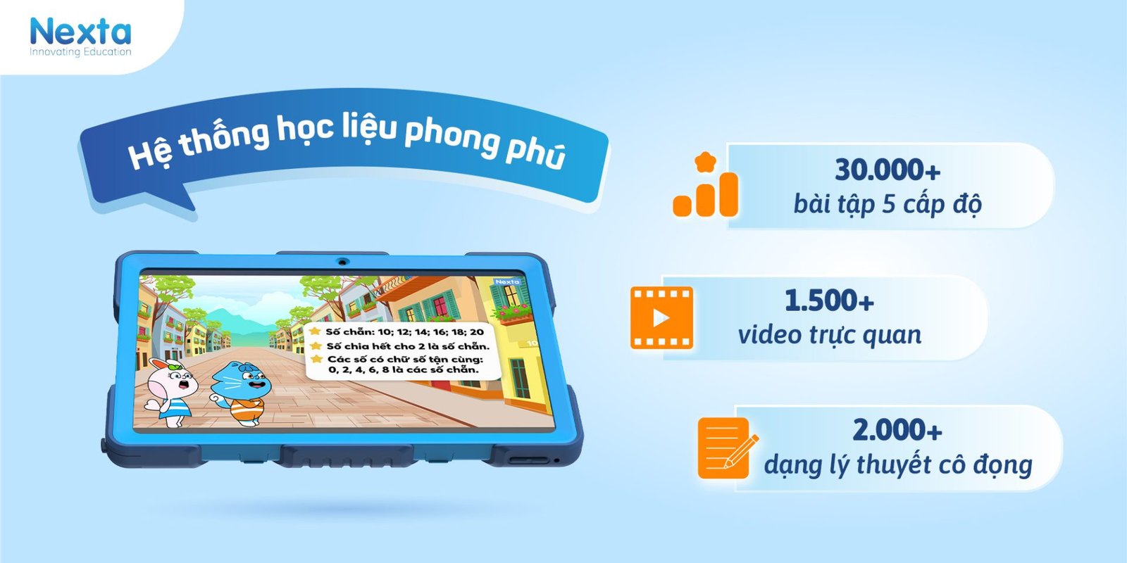 Hệ thống học liệu đa dạng trên máy tính bảng giáo dục
