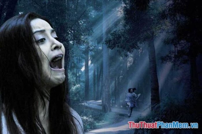 Hình ảnh ma đuổi theo một người trong giấc mơ, tượng trưng cho những áp lực cuộc sống.