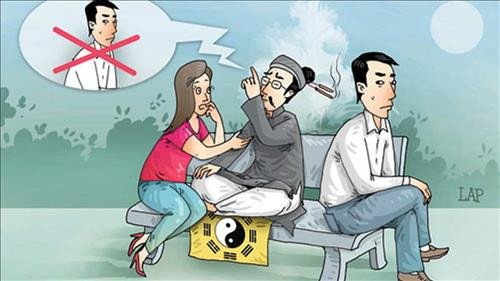 Hình ảnh thầy bói đang lắng nghe và tư vấn cho người mơ, liên quan đến giấc mộng đi xem bói
