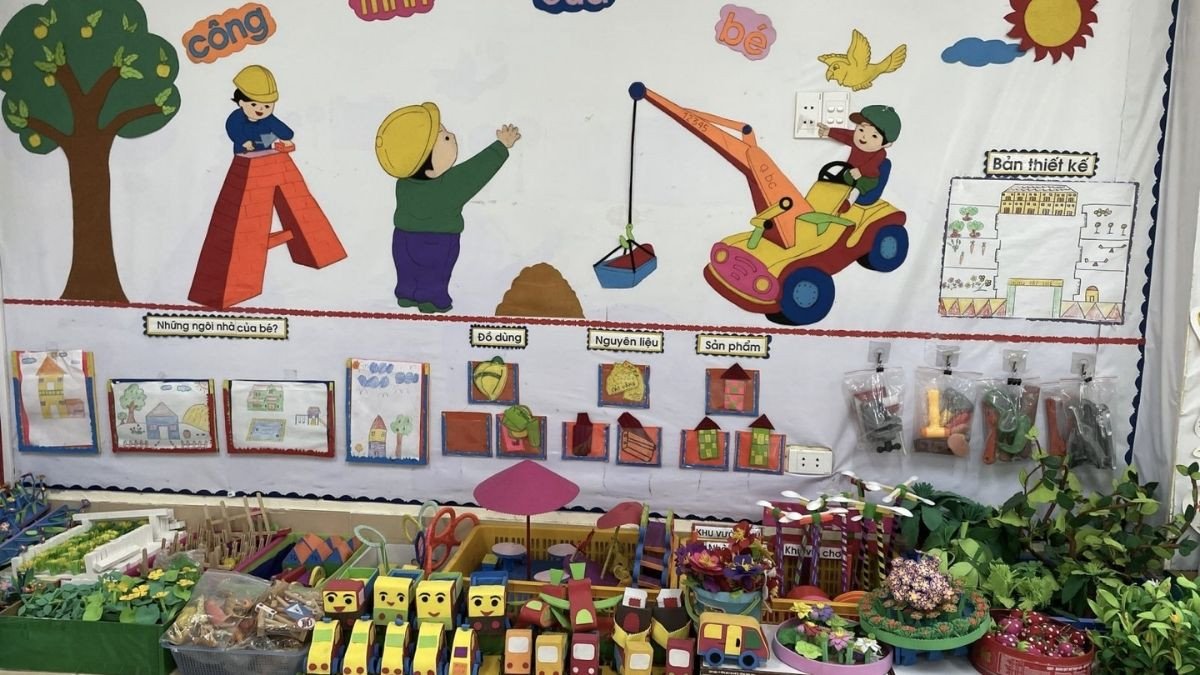 Hình ảnh trang trí góc học tập mẫu giáo với chủ đề động vật