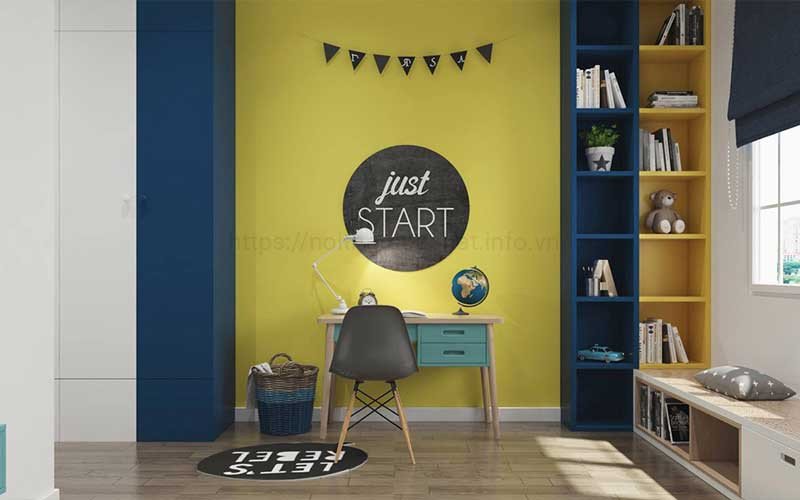 Hình nền góc học tập chill nhỏ gọn, hiện đại với tông màu trung tính