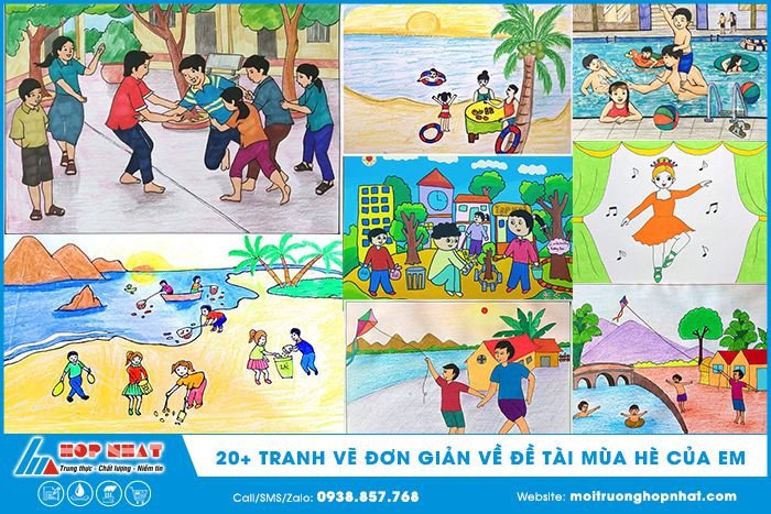 Hình vẽ về học tập: Các em nhỏ say mê sáng tạo với bút màu và giấy