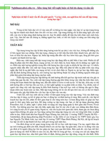 Học sinh bị mất tập trung trong học tập