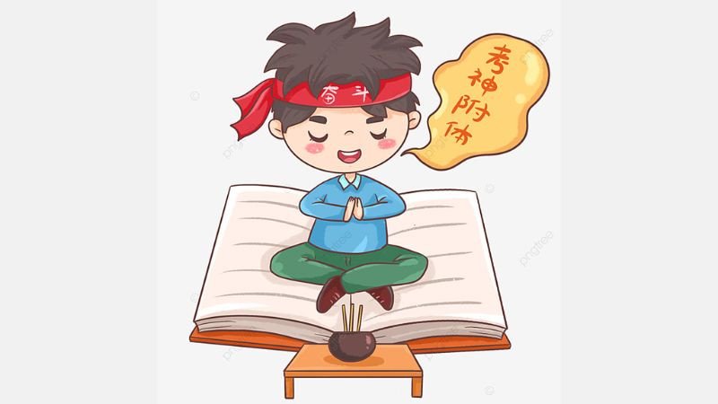 Học sinh cầu may mắn cho kỳ thi, hình ảnh học tập cute với ước nguyện
